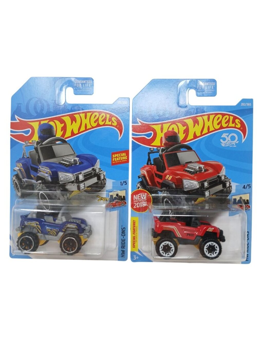 2 Hot Wheels HW Ride-Ons Bogzilla Red Blue 2018 Special Feature DieCast New #D21